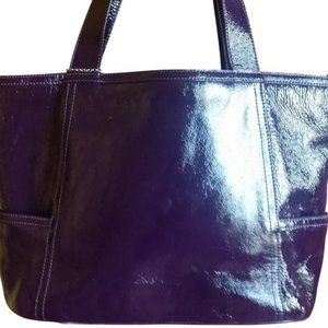 Cole Haan Dijon Eggplant Patent Leather Tote